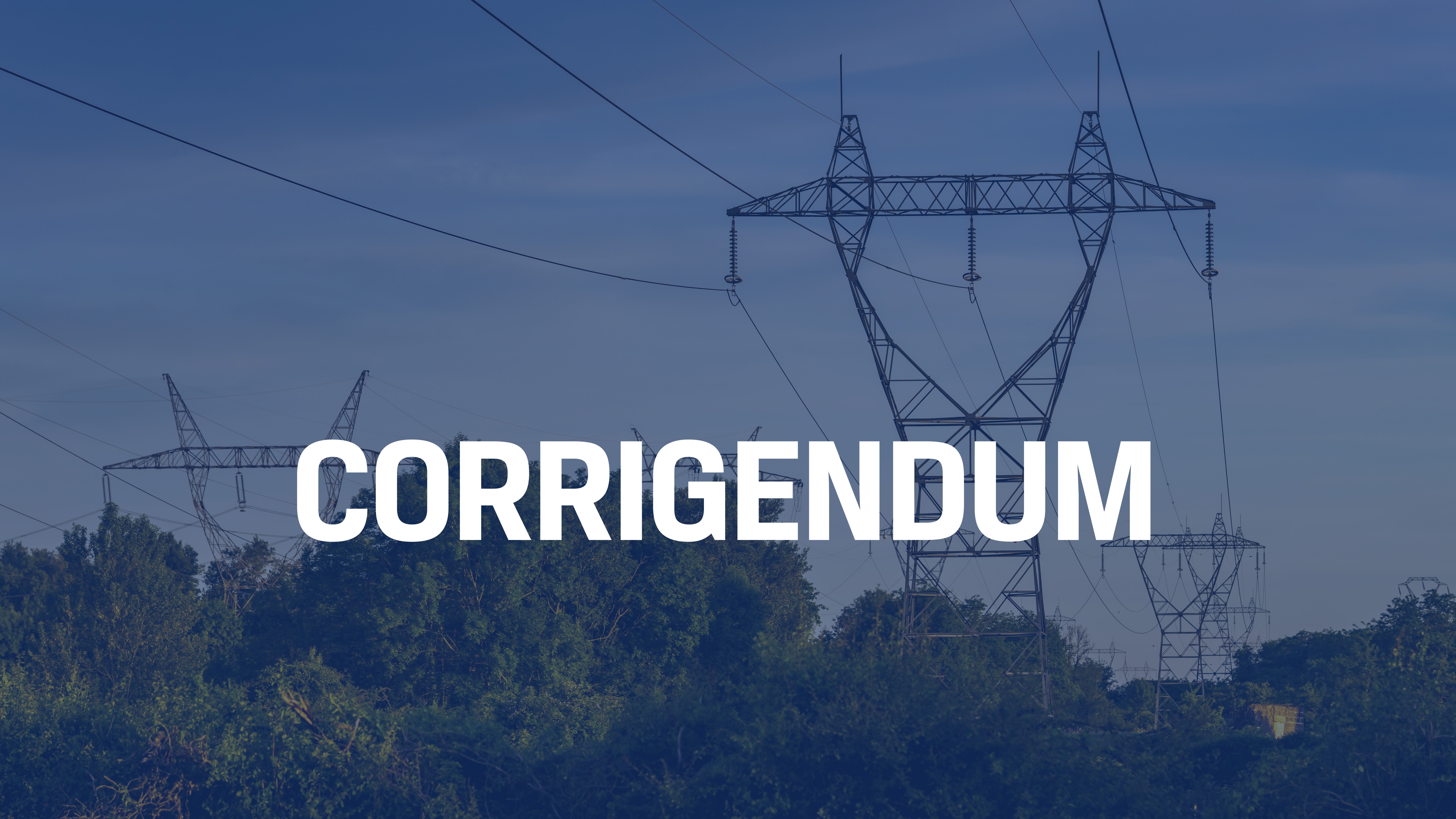 Corrigendum – “Protecting Critical Energy Infrastructures” Report