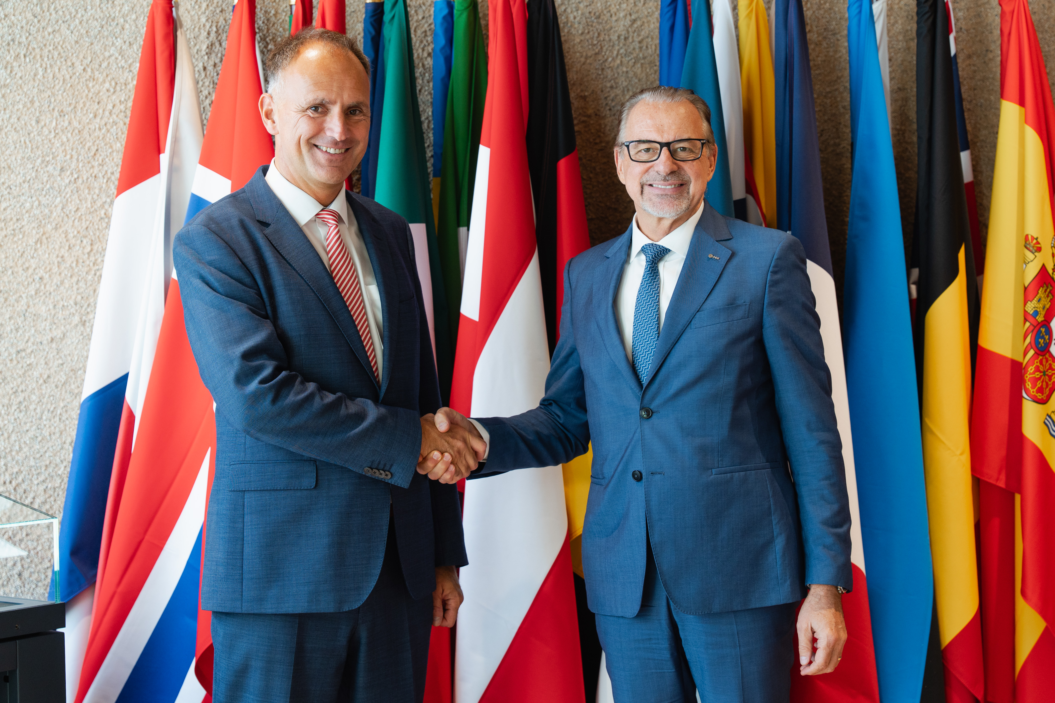 Andre Denk and Josef Aschbacher at ESA headquarters in Paris in September 2025 Andre Denk and Josef Aschbacher at ESA headquarters in Paris in September 2025
