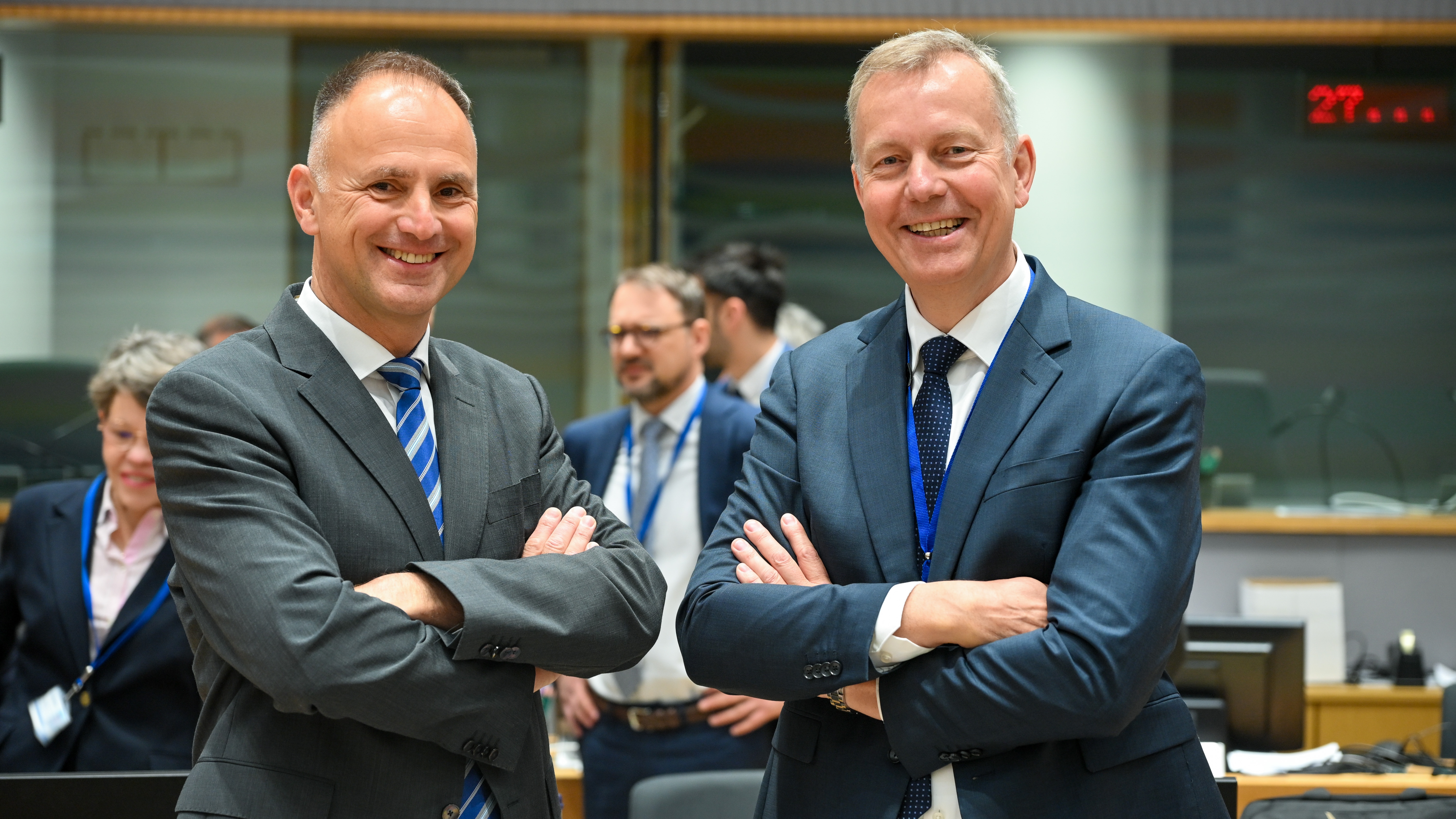 André Denk and Anders Sjöborg at the European Defence Agency Steering Board on 12 May 2026