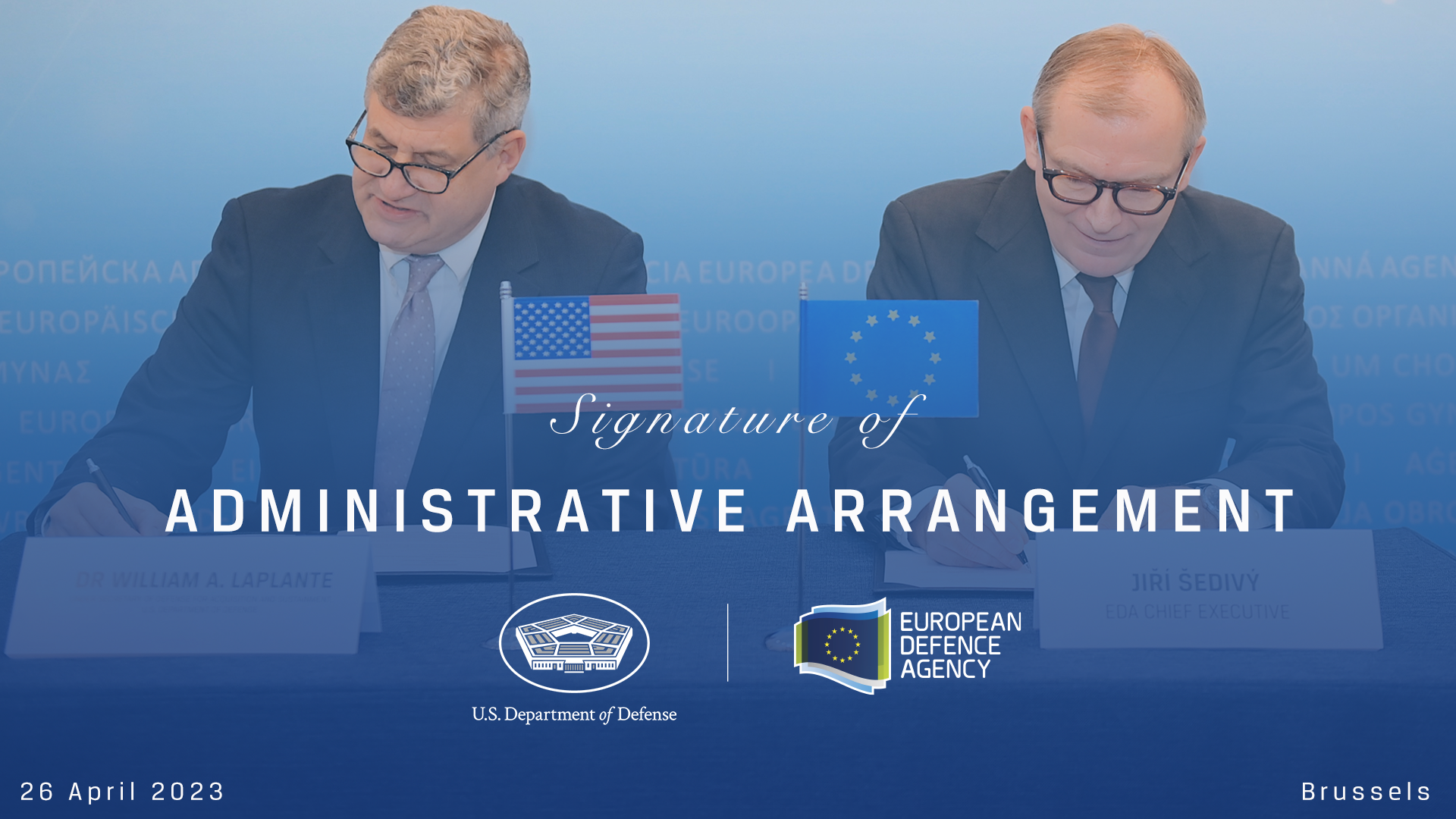 EDA–U.S. Department of Defense Administrative Arrangement Signed