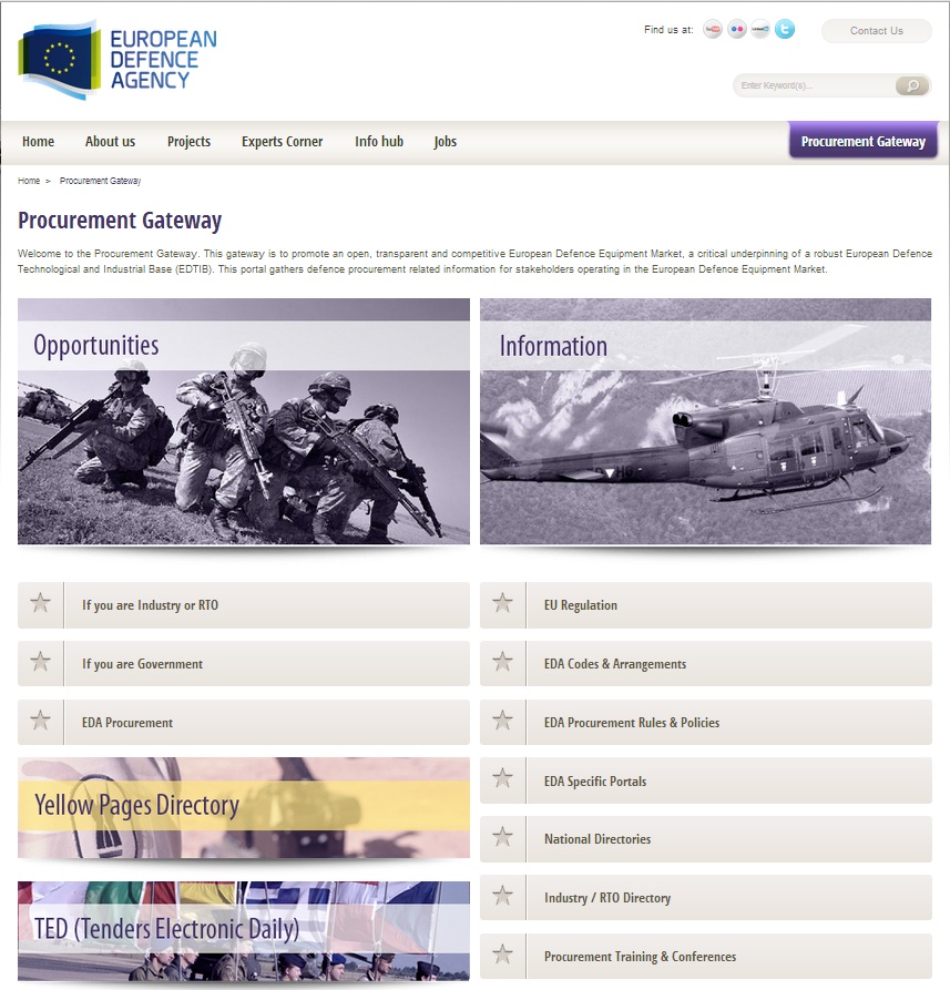 European Defence Agency Launches Defence Procurement Gateway