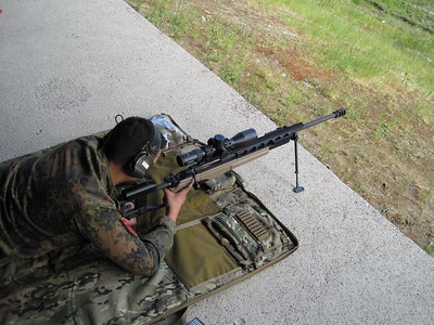 Soldier in shooting range