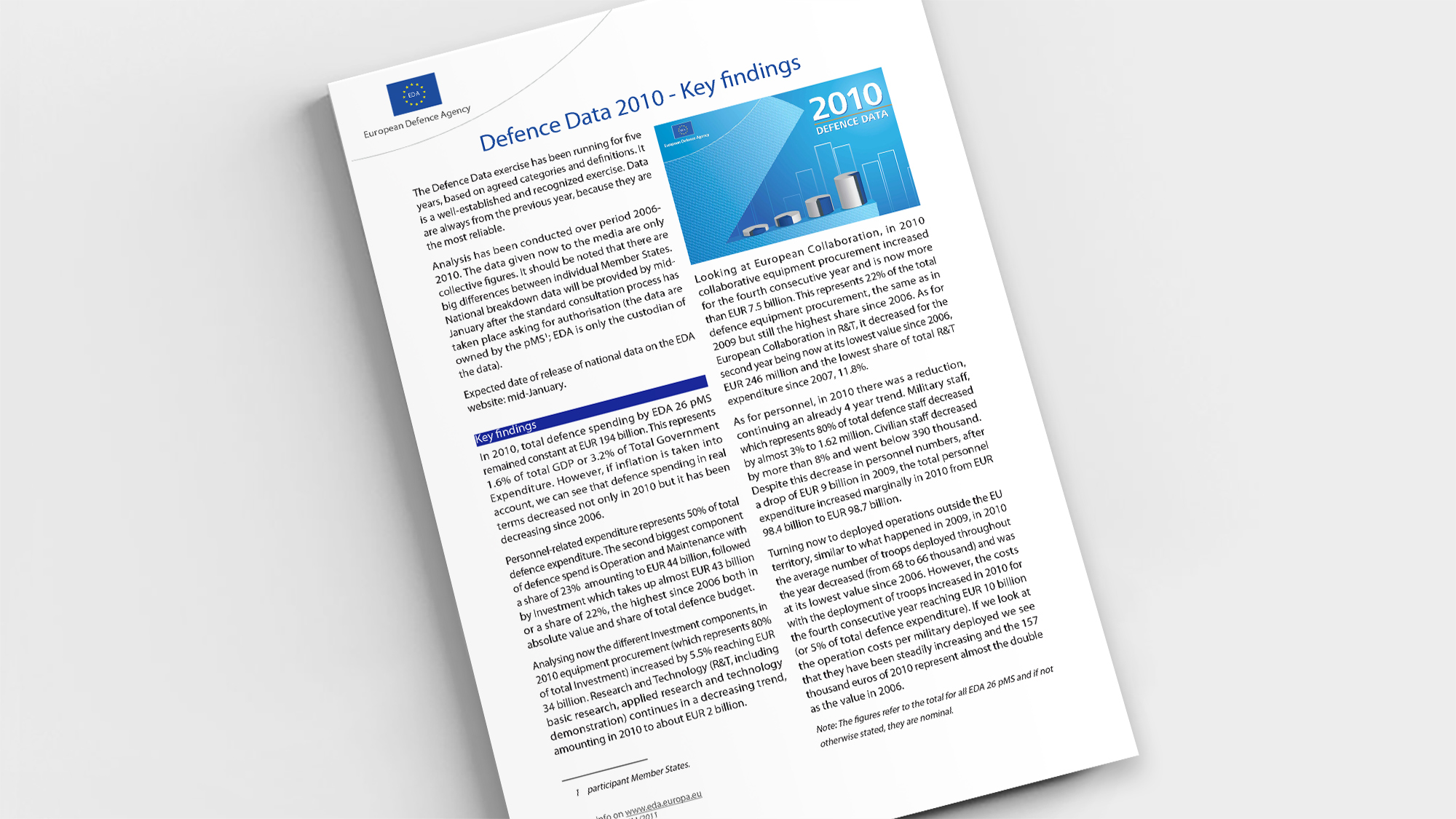 Factsheet Defence Data 2010 key findings