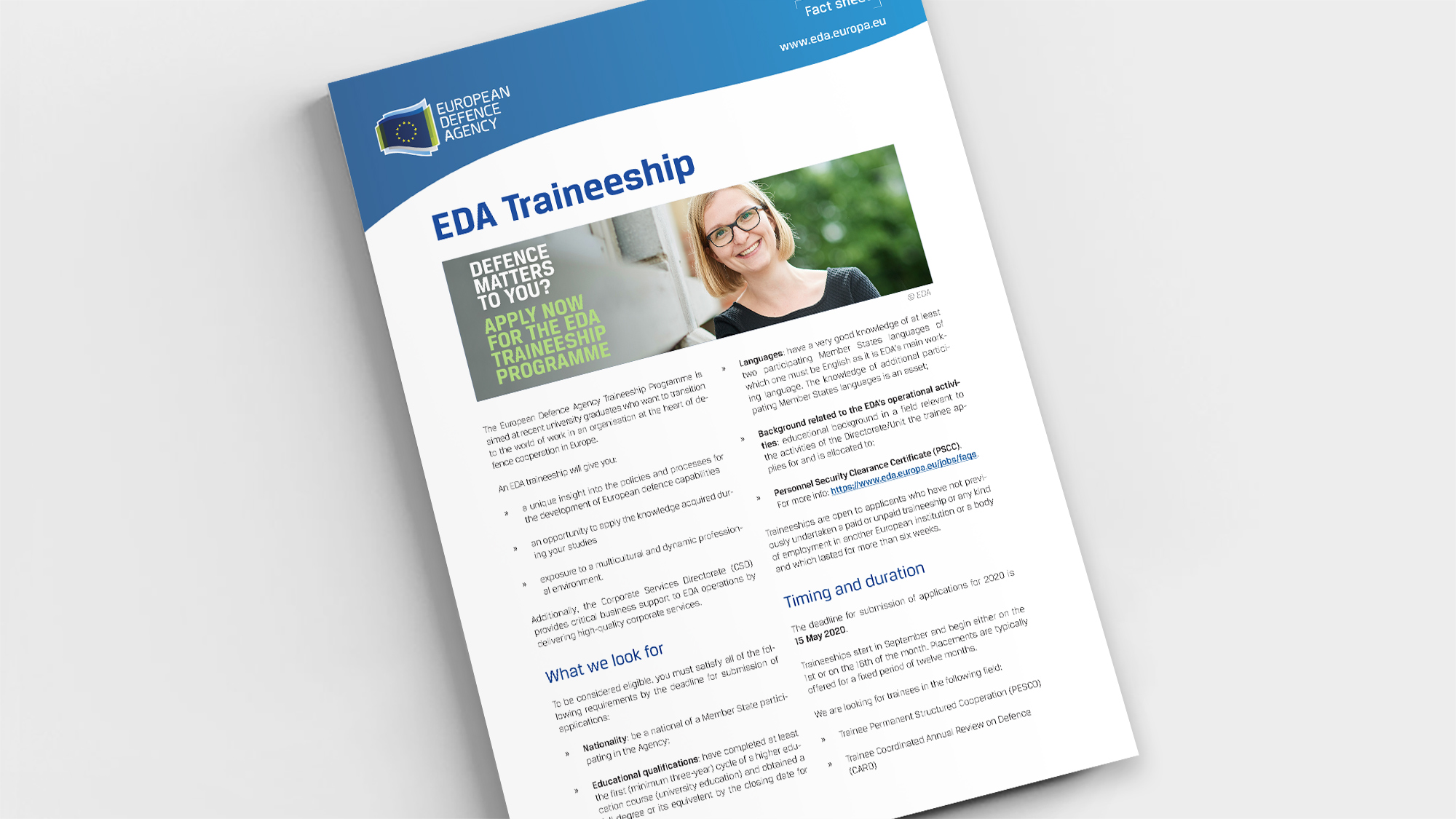 Factsheet EDA Traineeship