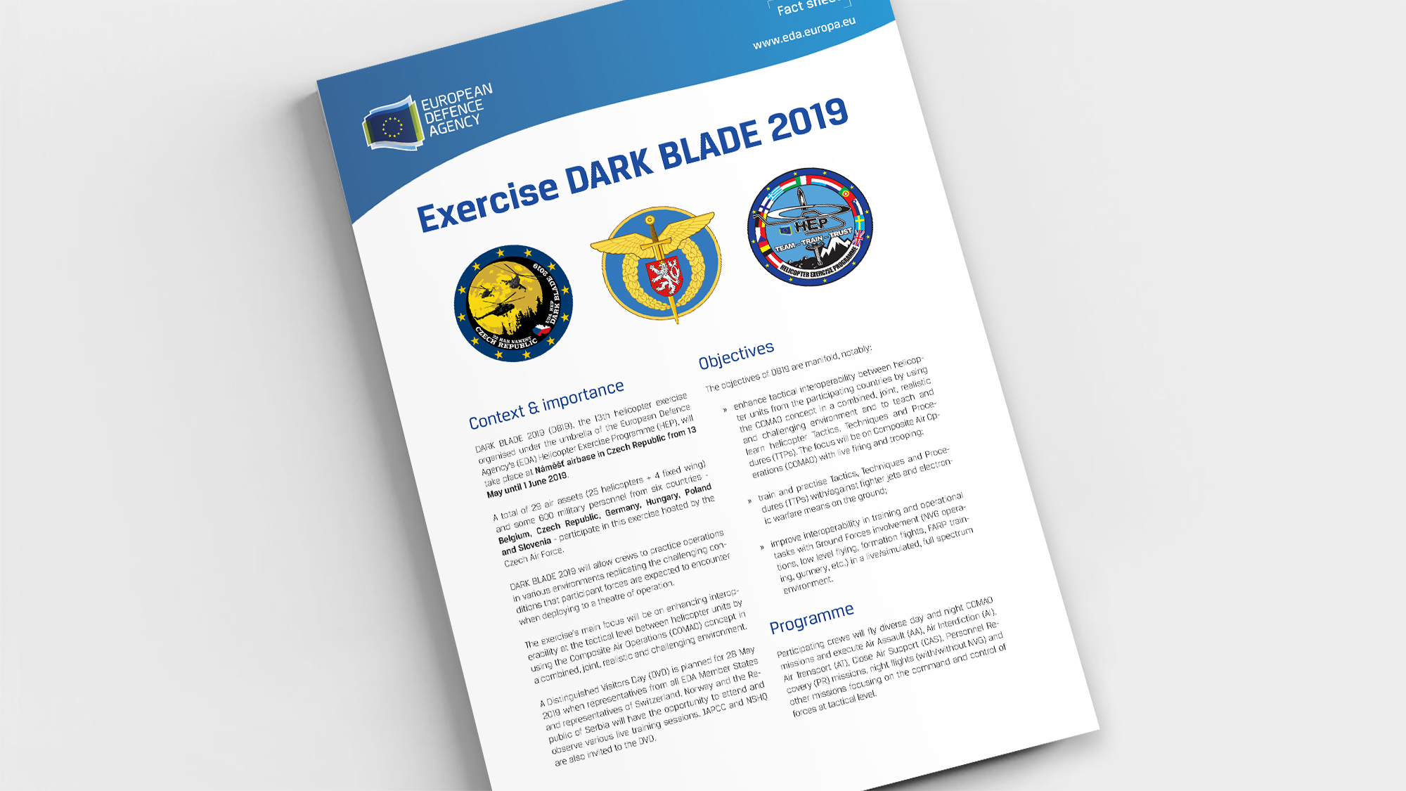 Factsheet Exercise DARK BLADE 2019