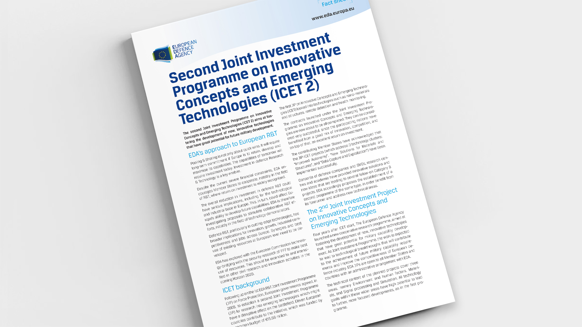 Factsheet JIP ICET 2